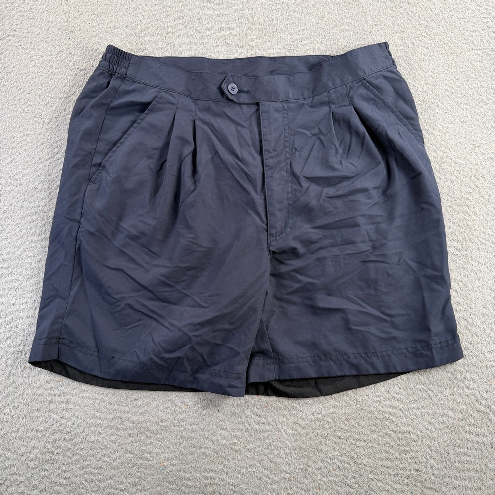Boast USA Pleated Shorts Mens 34 Fits 32x6 Navy Blue Tennis Sportswear